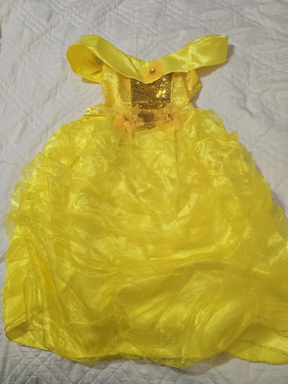 Yellow Bella Size 6 Sparkle Princess Costume Girls Sequin Bodice With Crinoline
